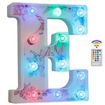 Unicorn Light Up Letters, LED Letter Lights 18 Color Changing Diamond Alphabet Sign Unicorn Gifts for Girls Women Party Birthday Decorations Remote Night Light Christmas Valentine Wall Table Decor - E