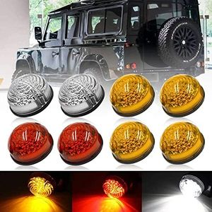 Defender Kit de mise à jour de lumière LED - Taille standard Ambre Indicateur de feu avant latéral arrière pour Defender 90/110 avec clignotant