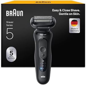 Braun Series 5 Electric Shaver, Made in Germany, Up to 50 min Shave, Cordless, Wet & Dry Razor for Men, 100 Percent Waterproof, 52-N1000SI, Black