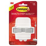 Command Broom Gripper, White with Grey Band (4 Pack)