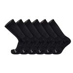 TCK Brands Sweat Less 6-Pair Multi Pack Crew Socks with Dry IQ Technology - Black - Medium