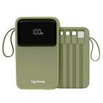 Lifelong ZenCharge 20000 mAh 22.5 W Compact Pocket Size Power Bank with 6 Input/Output Port (Olive, Lithium Polymer, Fast Charging, Quick Charge 3.0 for Mobile, Earbuds, Smartwatch, Speaker, Tablet)