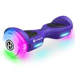 Trinity Hoverboard for Kids Ages 6-12, 6.5" Self-Balancing Scooter with Music Speaker & Colorful Wheels, Electric Hoverboards for Adults Teens, Safety Hover Board Gift for Birthday Christmas, Purple