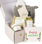 Lizush Lemongrass 6-Piece Spa Kit for Women - Relaxing Spa Box Gift Set - Happy Holidays Self Care Gift Basket- Complete Luxury Handmade Spa Items for Body Care - Premium Relaxation Gifts for Women