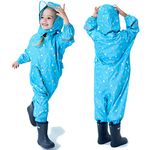 Kids Toddler Rain Suit for boys girls One Piece Hoodie Zipper Waterproof Rain Jacket 5-7 years L Size