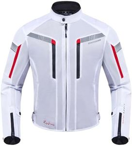 Zyxformis Motorcycle Jacket for Men, CE Armored Mesh Motorbike Jacket for Summer, Breathable Protective Gear for Motorcycling