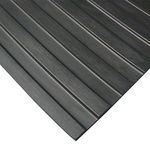 Rubber-Cal 03_167_W_WR_10 "Wide Rib" Corrugated Rubber Floor Mat-1/8" Thick X 3' X 10' Roll Black