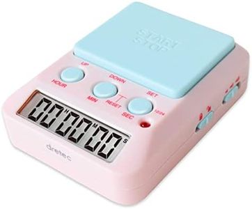 dretec Learning Timer, for Studying, Large Button, Count Function Until The Target Date,Pink, Blue, Officially Tested in Japan(1 Starter AAA Battery Included)