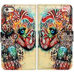 Bcov iPhone SE 2022 Case,iPhone SE 3rd gen Case,iPhone SE 2020 Case, Tribal Floral Elephant Leather Flip Phone Case Wallet Cover with Card Slot Holder Kickstand For iPhone SE 2020/iPhone 8/iPhone 7