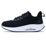 MAFEKE Womens Walking Shoes with Arch Support, Tennis Orthotic Fashion Sneakers for Plantar Fasciitis Pain Relief Black Size 9