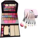 Women's & Girl's TYA Fashion 6155 Multicolour Makeup Kit with 7 Pink Makeup Brushes Set - (Pack of 8)