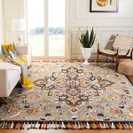 FloorFusion "Woolen Premium Rug Collection Loop Pile 10.c Anti-Shed Carpets for living room Bedroom drawing room Hall and Floor Size 12 x 16 feet (360x480 cm) Color Multi