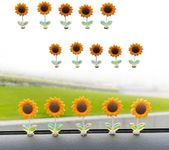 Sunnyvibe Ornaments Sunflower For Car, Sunflower Car Accessories, Car Mounted Spring Ornaments, Creative Car Rocking Ornament, Hood Ornaments (Color : 10pcs)