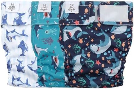 CuteBone Washable Dog Diapers Female No Tail Hole 3 Pack Reusable Doggie Period Training Pants for Docked-Tail Frenchie French Bulldog Boston Terrier Without Tail WWD25XL