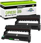 greencycle 2 Pack DR630 DR-630 Drum Unit (No Toner) Replacement Compatible for Brother HL-L2300D HL-L2340DW HL-L2380DW DCP-L2540DW MFC-L2700DW MFC-L2740DW Laser Printer (High Yield, Black)