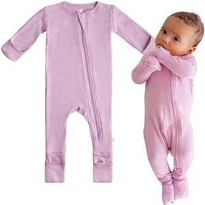 DREAMLAND BABY Bamboo Viscose Baby Pajamas (0-24 months). Ultra Soft Viscose Sleepers with 2-Way Zipper, Mitten & Foot Cuffs