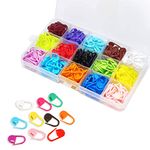 Stitch Markers, Keismodye 180 PCS Crochet Stitch Markers with 15 Colors and Storage Case for Knitting Sewing Stitching Weaving