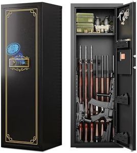 Karini 12-15 Biometric Gun Safe for Rifles and Pistols Fingerprint Rifle Safes for Home Large Gun Cabinet for Rifle with Optics or Shotguns Clearance Gun Safe Long Gun Locker with Removable Shelf