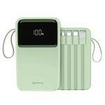 Lifelong ZenCharge 10000 mAh 22.5 W Compact Pocket Size Power Bank with 6 Input/Output Port (Light Green, Lithium Polymer, Fast Charging, Quick Charge 3.0, Earbuds, Smartwatch, Speaker, Tablet)