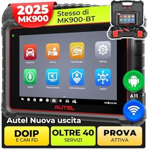 Autel MaxiCOM MK900 OBD2 Auto Diagnostica: 2024 come MK900BT Aggiornamento da MK808BT PRO MX808S MK808Z Strumento Diagnostico, 40+ Servizio, 3000+ Test Attivi, CANFD/DoIP, Tutte le Diagnosi di Distema