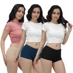 NICSY Women's Boyshorts Panties Boxer Briefs for Ladies Underwear Shorts with Soft Cotton Viscose (Pack of 3)