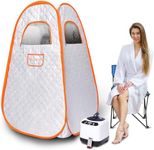 MQUPIN Portable Steam Sauna for Home,Pop-Up Home Sauna Pod Box with 1000W 3L Steamer Generator,Foldable Sauna Tent Steam Room With Folding Chair,Remote Control,Personal Home Sauna