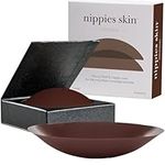 Nippies Nipple Cover - Sticky Adhesive Silicone Nipple Pasties - Reusable Pasty Nipple Covers for Women with Travel Box, Espresso, Small (Fits A-C Cups)