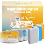 Magic Shield Clay Bar Kit - Professional-Grade Car Detailing, Deep Cleaning for Surface - Light, Medium, and Heavy-Duty Bars Included (Triple Clay Bar Pack)