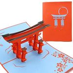 PopLife Torii Japan Gate 3D Pop Up Greeting Card for All Occasions - Asia Travellers, Architect, Japanese History Lovers - Folds for Mailing - Birthday, Graduation, Retirement, Anniversary, Get Well