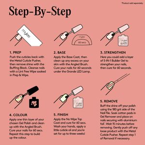 Mylee Gel Polish Kit – LED Lamp, Base & Top Coat, 4 Colors