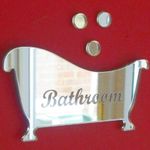 Super Cool Creations Engraved Bath & Bubbles Mirror Bathroom Door Sign - 12cm x 6cm