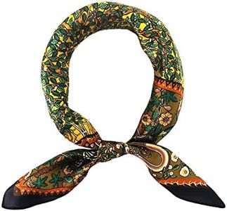 FONYVE 100% Mulberry Silk Scarfs for Women - Lightweight Square Satin Head Scarf - Small Silk Hair Scarf for Sleeping 21" x 21"