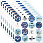 128pcs Father's Day Stickers, 8 Sheets Father's Day Envelope Seals Labels Stickers Decals Round Dad Stickers Father's Day Party Decorations for Crafts, Greeting Cards, Gift Box