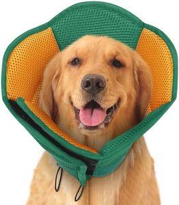 SUNFURA Dog Cones for Large Dogs, Soft Pet Cone Stop Licking After Surgery, Adjustable Pet E-Collar Alternative for Wound Healing, Pine Green X-Large