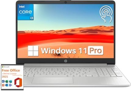 HP Newest Business Touchscreen Laptop, with Microsoft Office Lifetime License & Windows 11 Pro, 15.6 Inch Touch Screen, 16GB RAM, 512GB SSD, Intel i3-1215U Processor, Long Battery Life, Webcam, Wi-Fi