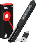 2 in 1 USB Type C Presentation Clicker, PowerPoint Clicker Wireless Presenter Remote, RF 2.4GHz USB Presentation Pointer Slide Advancer with Hyperlink Volume Control