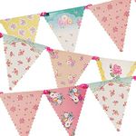 Talking Tables Tea Party Decorations Floral Banner Bunting | Truly Scrumptious | Great For Birthday Party, Baby Shower, Wedding And Anniversary | Paper, 4M