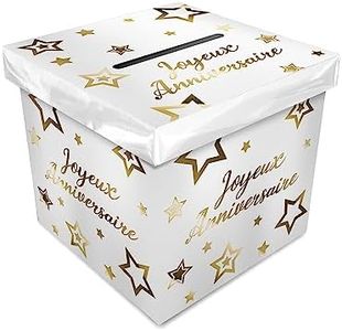 SLA Urne en Carton Joyeux Anniversaire Noir et doré - Doré - Taille Unique
