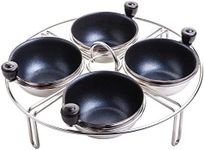 Eggssentials Stainless Steel Egg Poacher Pan Insert | 4 Poached Egg Cups PFOA Free Nonstick | 7.25 inch Rack Compatible with Skillet Instant Pot Pressure Cooker | Hard Boiled and Poached Egg Maker …