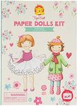 Tiger Tribe: Paper Dolls Kit - Vintage - Design & Dress 2 Paper Dolls, Includes Clothes You Color in, Colored Clothes, Stickers & Colored Pencils