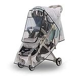 Jaspond Universal Rain Cover for Pushchair Stroller Buggy Pram, Transparent Pushchair Rain Cover with Zip, Rain Cover for Pram, Baby Travel Weather Shield Fit Most Strollers