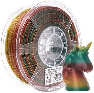 eSUN Twinkling Rainbow PLA Filament 1.75mm, Sparkly Multicolored 3D Printer Filament PLA, 1KG Gradient Changing Multicolor Filament for 3D Printer, Twinkling Rainbow Multicolor