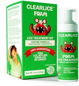 Clearlice Lice Treatment Foam for Kids & Adults – Extra Strength Natural Enzyme Formula – Guaranteed to Remove Lice Nits Eggs in 1 Hour - Non-Toxic & Made in USA (5 Oz)