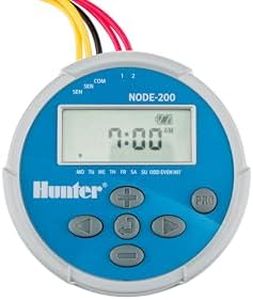 Hunter NODE-200 Battery Operated Sprinkler Timer, 2 Zone Waterproof Irrigation Controller for Valve Boxes, Easy Programming (Solenoid Not Included)