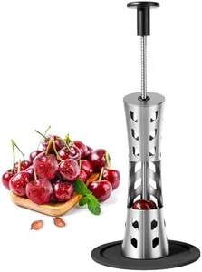 Newness Cherry Pitter, Premium Cherry Pitter Remover Tool, 304 Stainless Steel Cherry Seed Remover, Durable Cherry Stoner Fruit Pit Corer Deseeder Kitchen Tool, Press Type, More Labor Saving