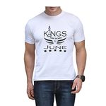 RHYMAX® Printed Kings are born in/Legends are born in/Real men are born in June Cotton White T-shirt for men