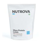 Nutrova Whey Protein Isolate Dark Chocolate 1Kg (Pack of 1) with 24g Protein Every 30g Scoop & 5.5g BCAAs |Protein Powder for Men & Women with no Artificial Sweeteners or Added Sugars |Easy to Digest.
