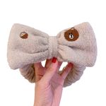 MOMISY Elastic Lovely Hair Band Wash Face Spa Headband-Washable Facial Band Makeup Wrap Headbands for Women (Brown)