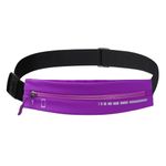 Rbenxia Slim Running Belt for Women Men Water Resiatant Runners Fanny Pack Adjustable Waist Pouch Reflective Phone Holder Running Gear Accessories for Sport (Purple)