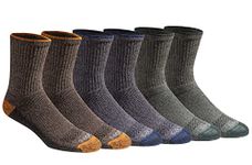 Dickies Men's Dri-tech Moisture Control 6-Pack Comfort Length Crew Socks, Comfort Length Tipped (6 Pairs), Shoe Size: 12-15, Comfort Length Tipped (6 Pairs), 12-15